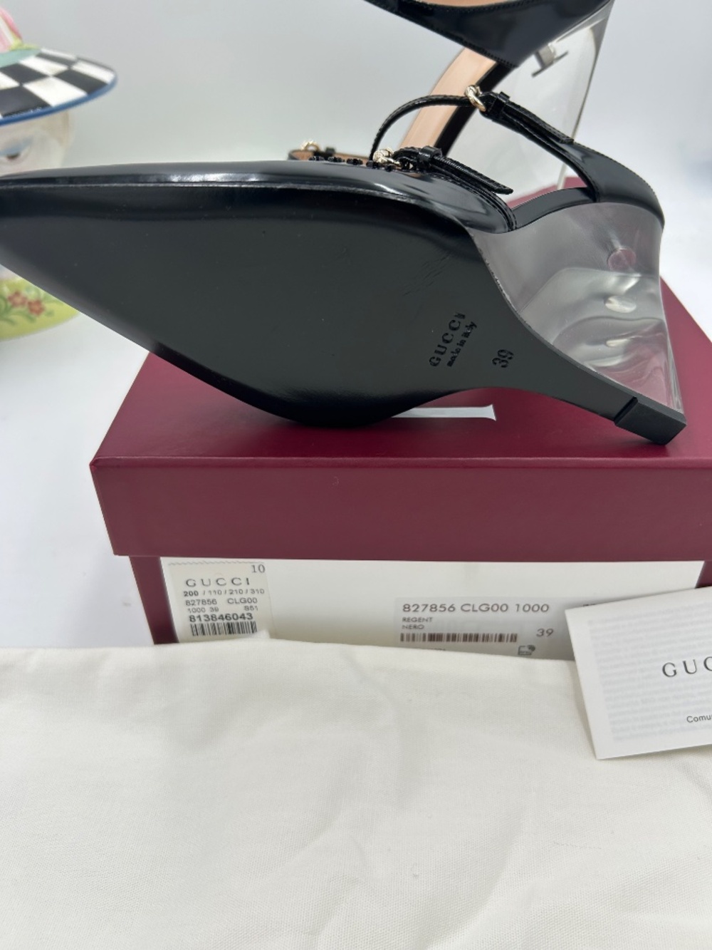 Women’s Gucci Christy Regent Patent  Leather Wedge Mules. Size 9. Made in Italy. - Picture 7 of 12